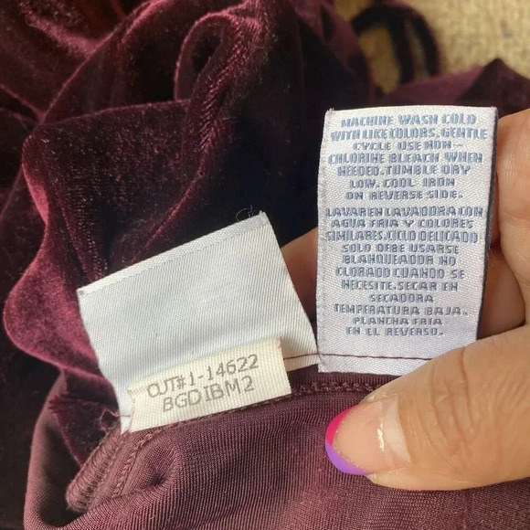 BABY&ME Purple XL Maternity Casual Velvet Velour V Neck Top LongSleeve Holiday - Picture 5 of 10